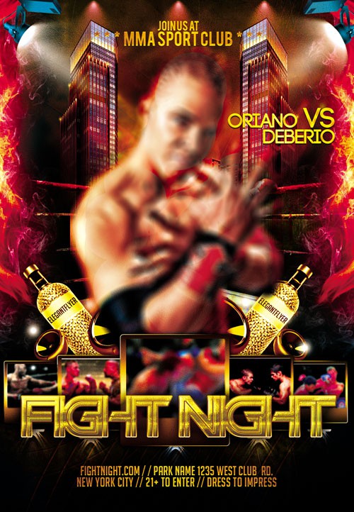 Flyer Template PSD - Fight Night 