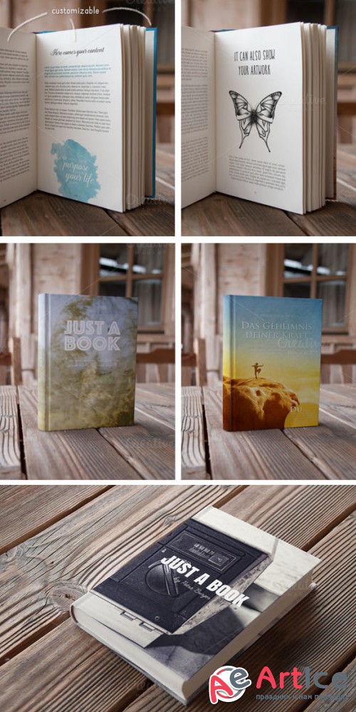 Authentic Book Mockups Vol. 01 - Creativemarket 