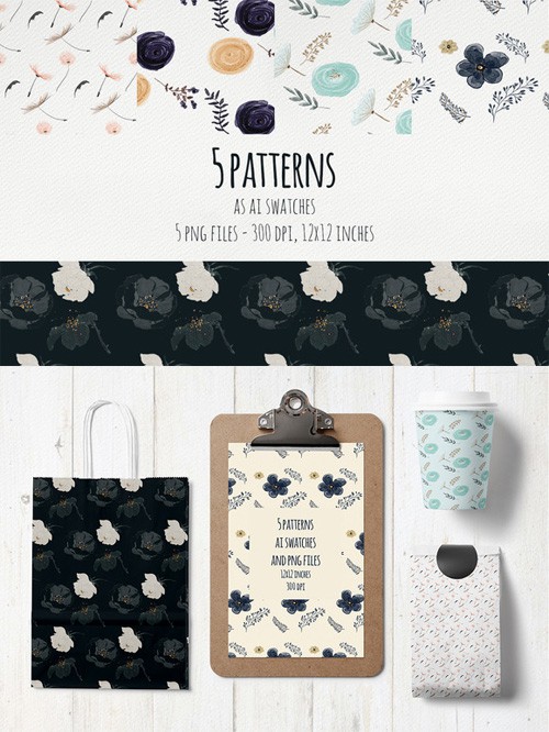 Floral Patterns Vector Set