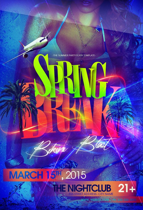 PSD Flyer Template - Spring Break