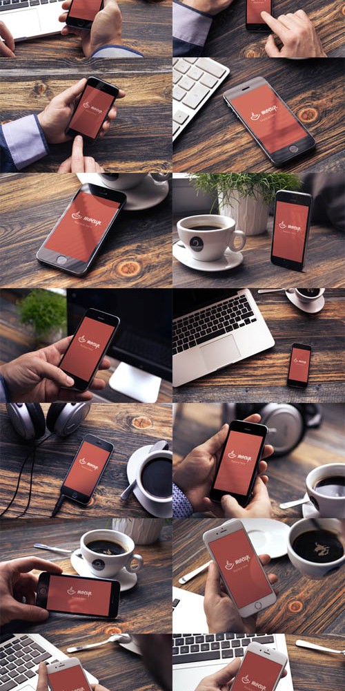 14 iPhones Mockup PSD