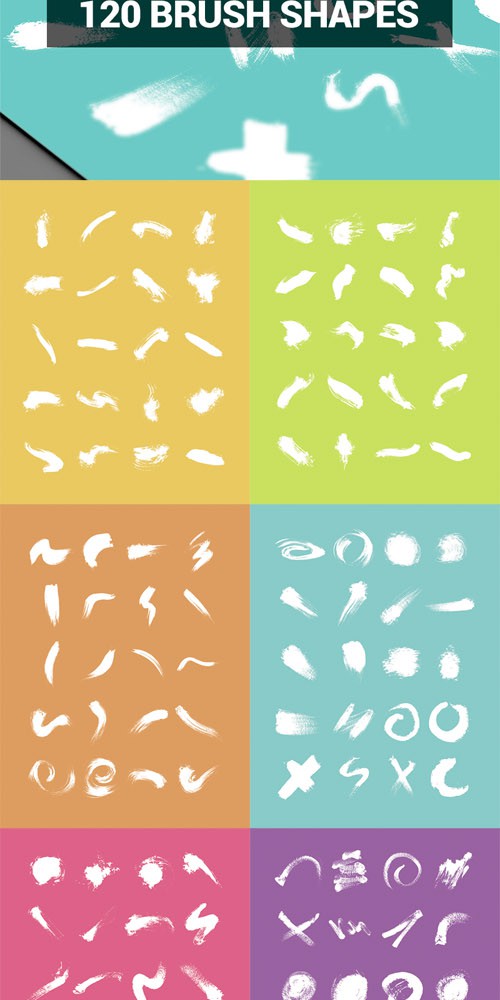 Vector Set Grunge Shapes - 120 Brush Shapes