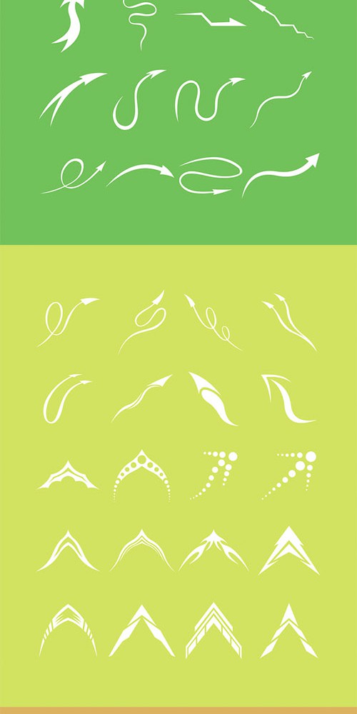 Vector Set Abstract Shapes - 60 Arrow Shapes Set 2