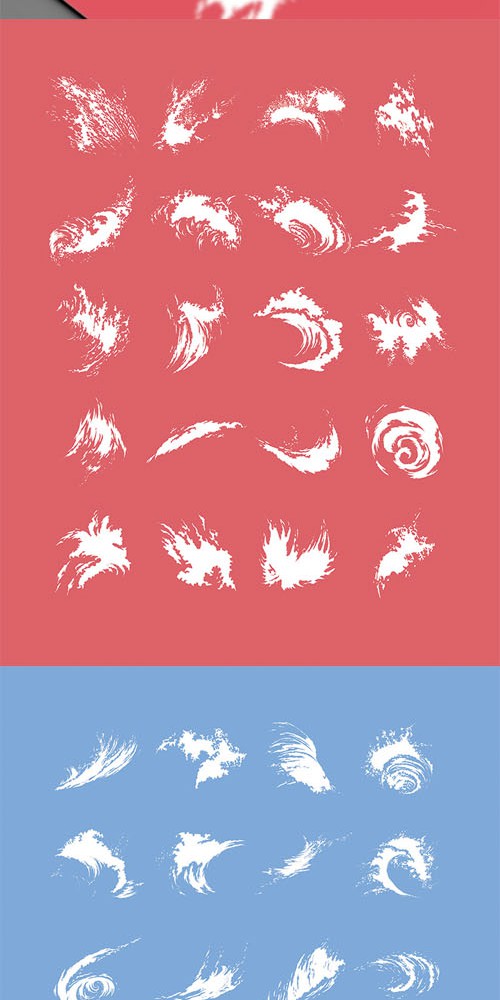 Vector Set Grunge Shapes - 40 Wave Shapes