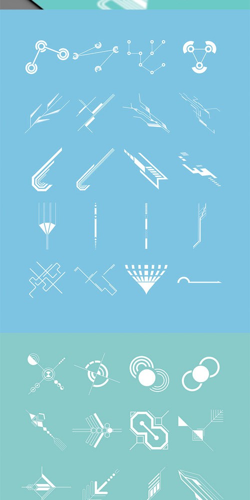 Vector Set Abstract Shapes - 40 Future Shapes