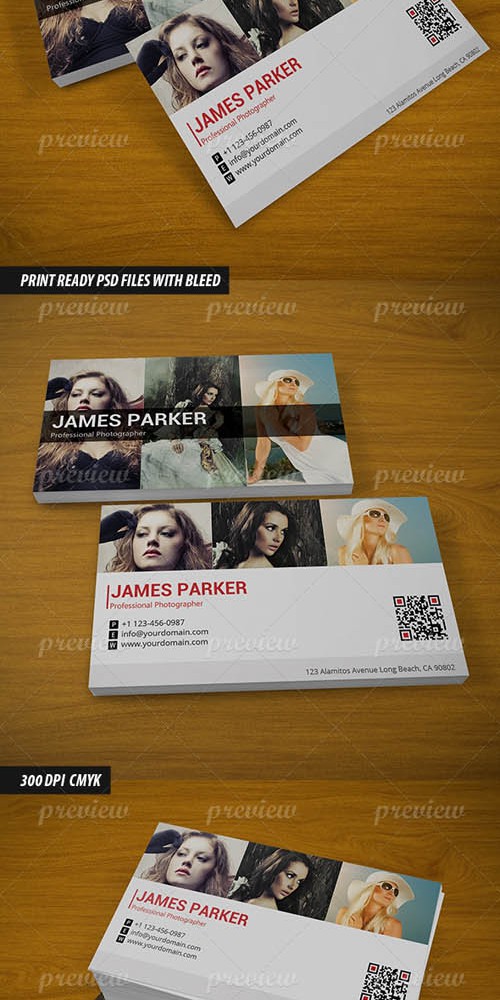 PSD - Creative Photographer QR Business Card