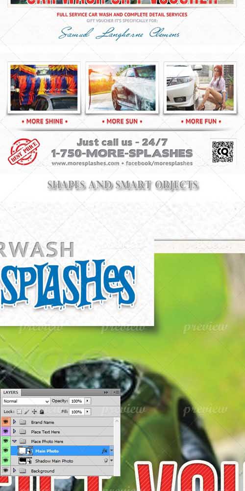 PSD Template - Car Wash Voucher 