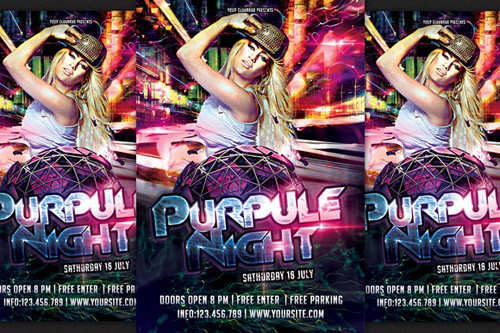 Flyer PSD - Purpule Night Party