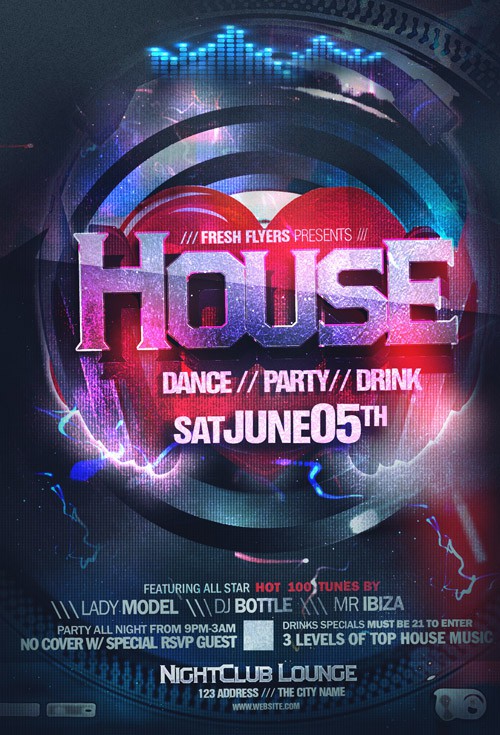 Flyer PSD - We Love House Music 