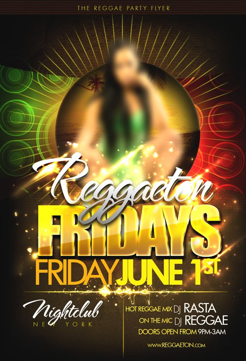 Flyer Template PSD - Reggaeton Fridays 