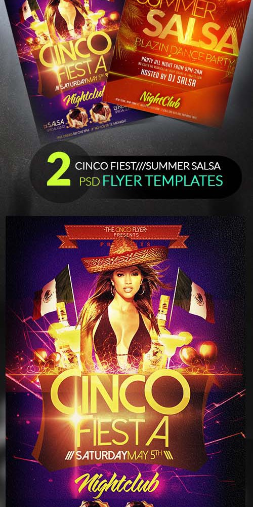 Flyer Templates - Cinco De Mayo and Summer Salsa 