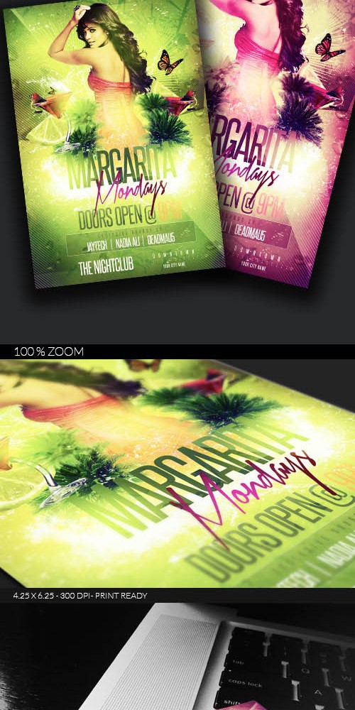 Flyer Template - Margarita Mondays PSD 