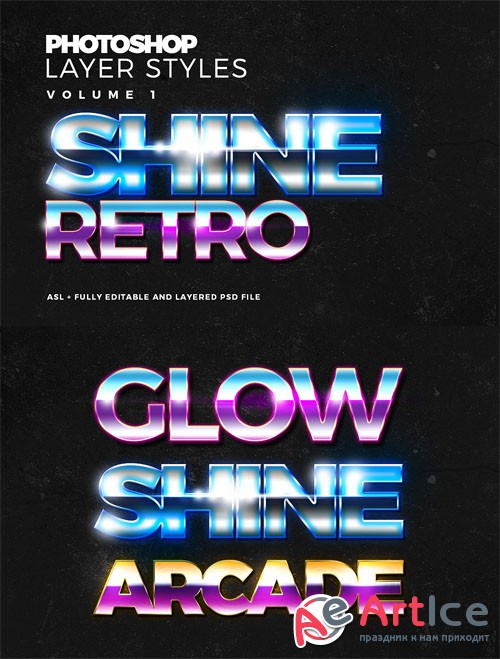 Modern and Glossy Photoshop Text Styles