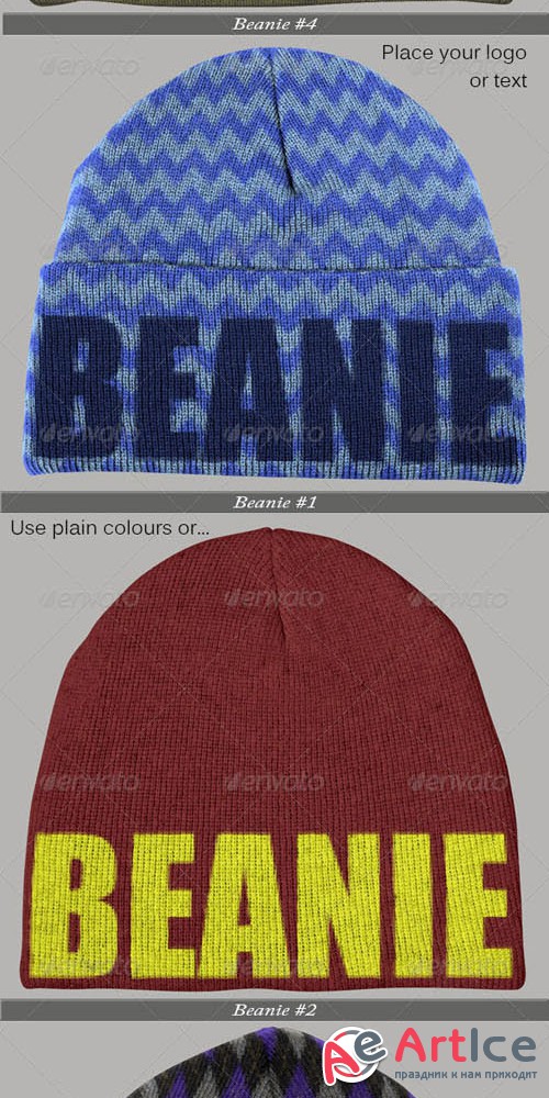 Graphicriver - Beanie Mock Ups 6761929