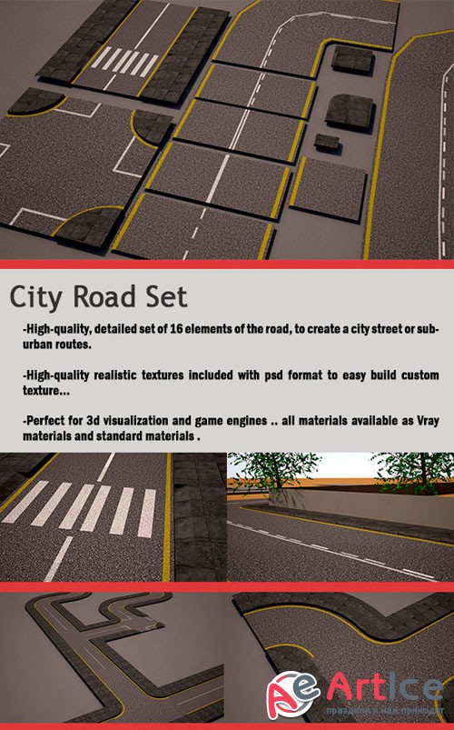 City Road Set (street pack) - 3docean 9695937