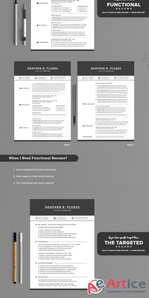 Creativemarket - All in One Timeless Resume CV Pack 184037