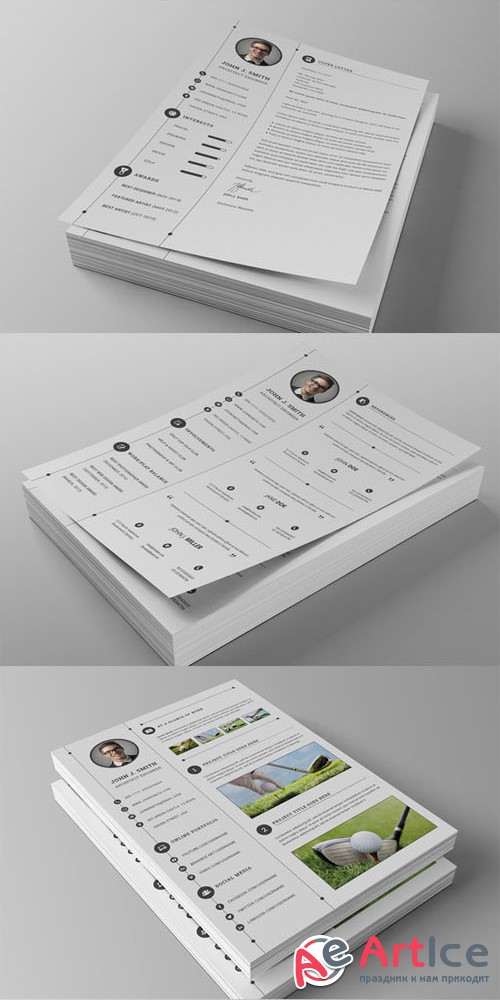 Creativemarket - Clean Resume CV Set 136801