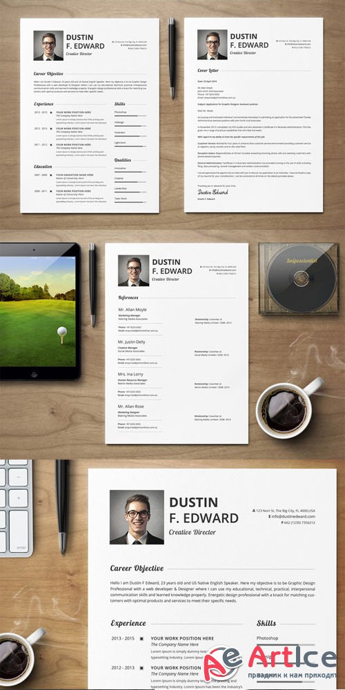 Creativemarket - Premium Resume CV Template Set 198765