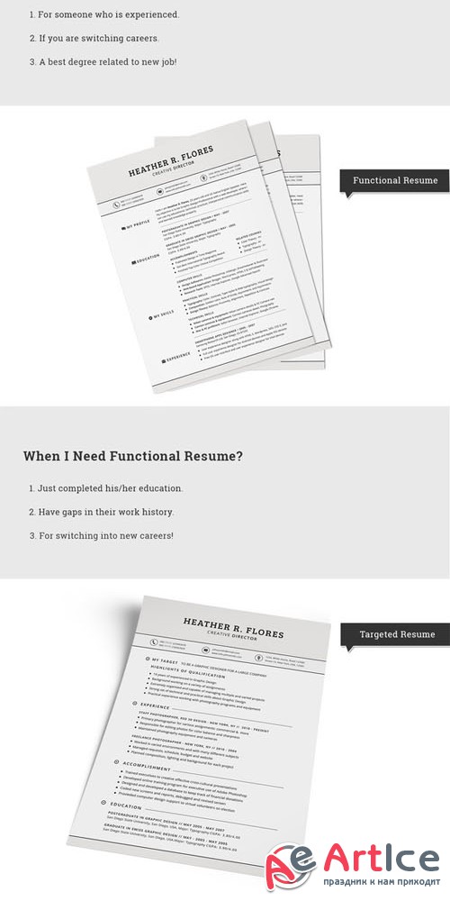 Creativemarket - 4 in 1 Timeless Resume CV Set 154993