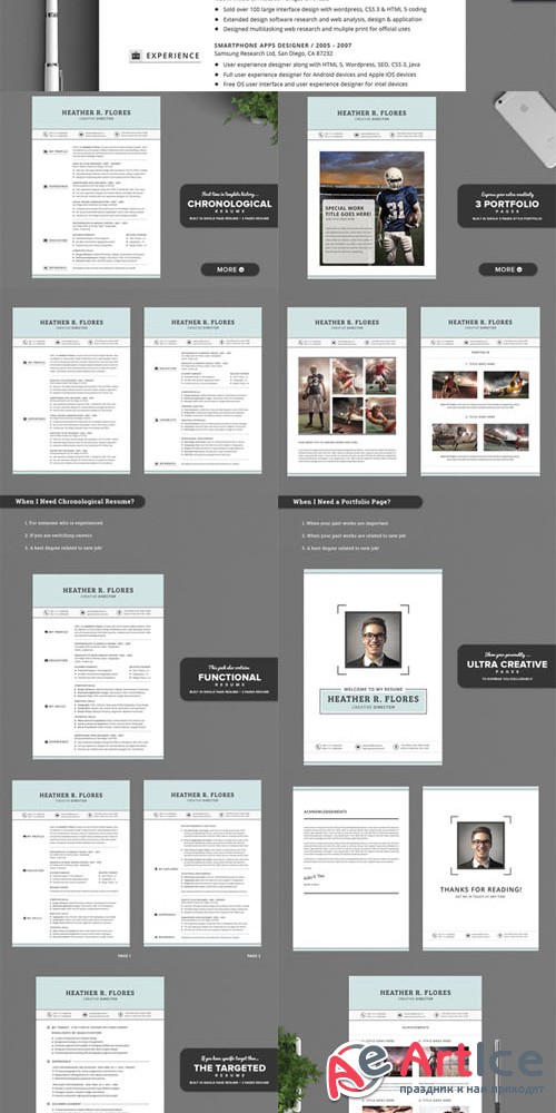 Creativemarket - 21 in 1 Timeless Resume CV Pack 192069