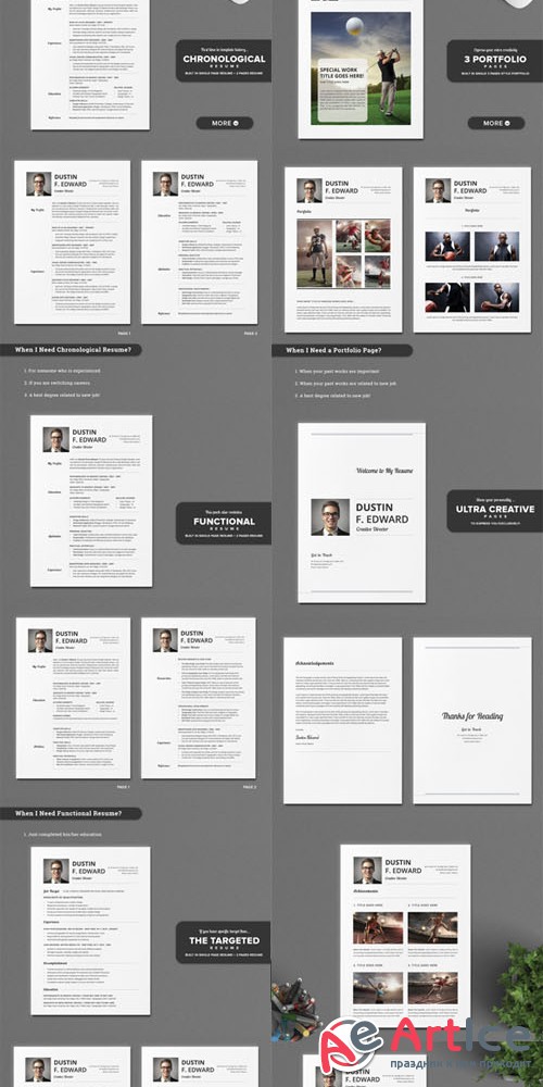 Creativemarket - 21 Timeless Resume CV Set No Icons 210098