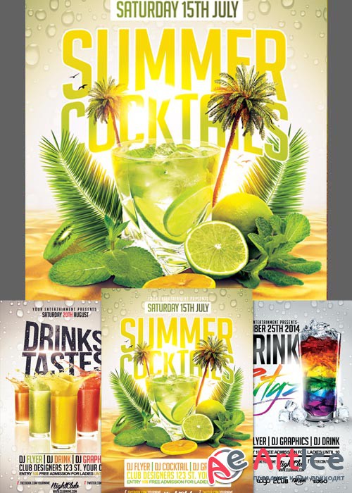 Drink Cocktails Flyer Bundle part 1