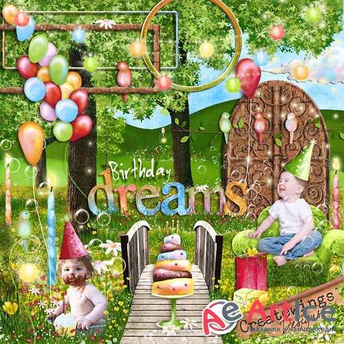 Scrap - Birthday Dreams JPG and PNG 