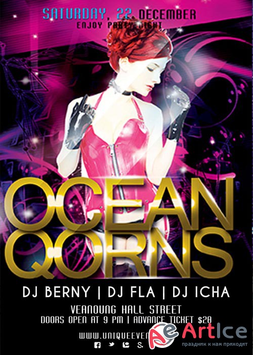 Ocean Qorns Flyer Template