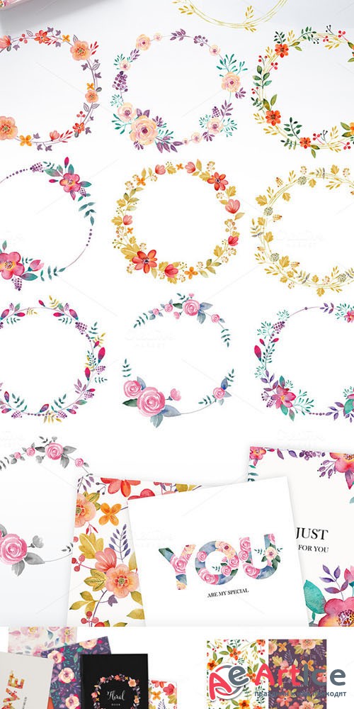 Floral set (vector& png files) - Creativemarket 141671