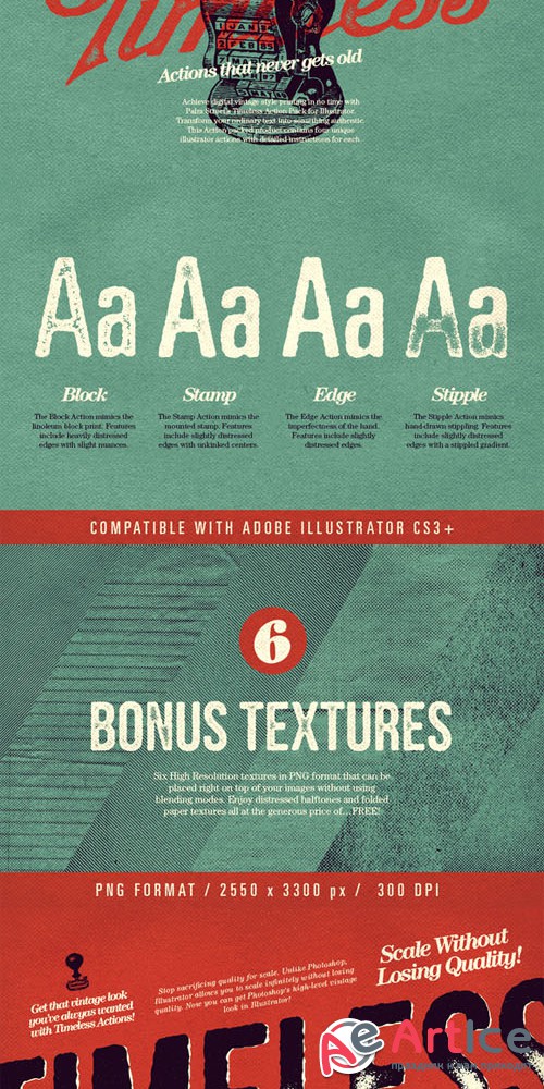 Timeless - Actions for Illustrator - Creativemarket 116096