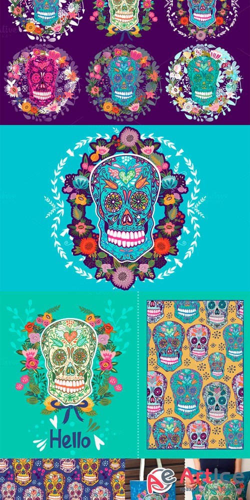 Creativemarket - Ornamental skulls 101535