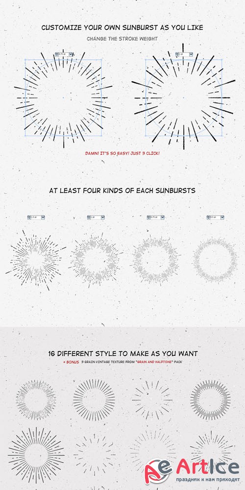 Vintage Sunburst Creator - Creativemarket 163894