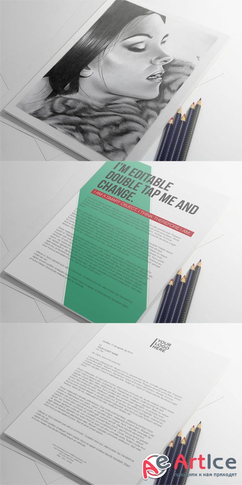 A4 Letter Presentation PSD Mock-Up Template