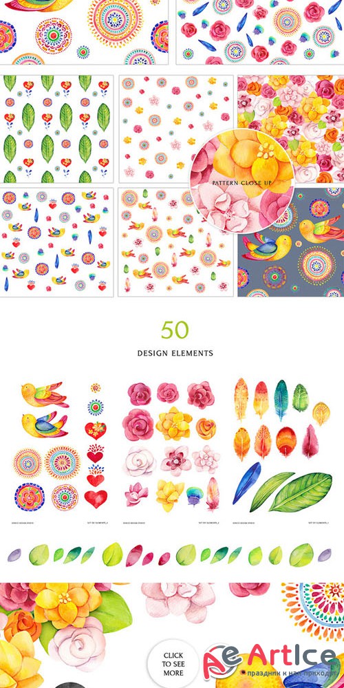 Creativemarket - Bright life watercolor set 235213