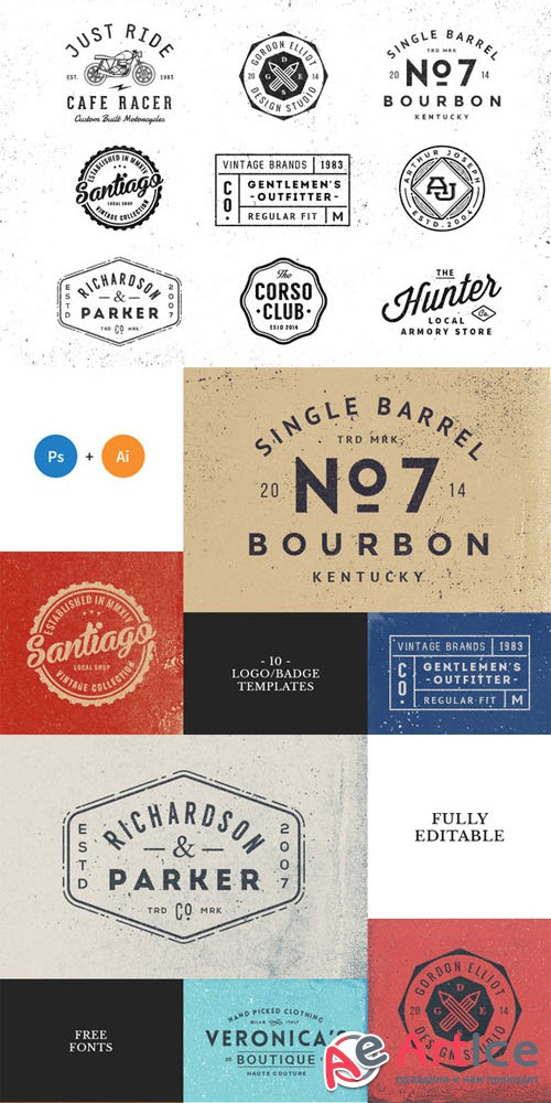 10 Logo/Badge Templates Vol.1 - Creativemarket 106847