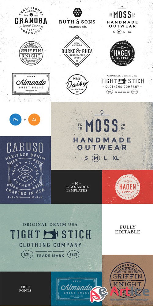 10 Logo/Badge Templates Vol.2 - Creativemarket 115360