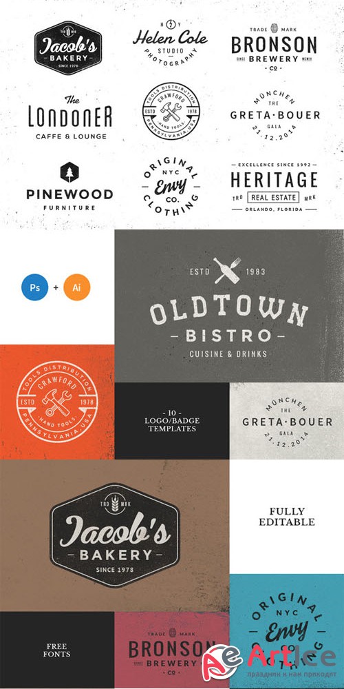 10 Logo/Badge Templates Vol.3 - Creativemarket 160207