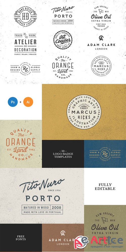 10 Logo/Badge Templates Vol.5 - Creativemarket 226050