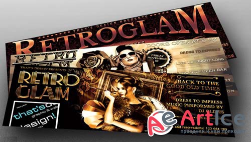 Retro Glam Flyer Bundle + Facebook Cover