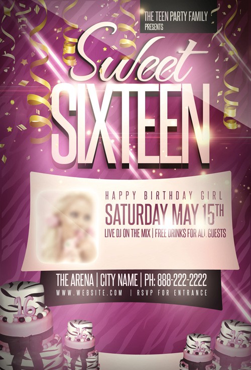 Flyer Template - Sweet Sixteen 