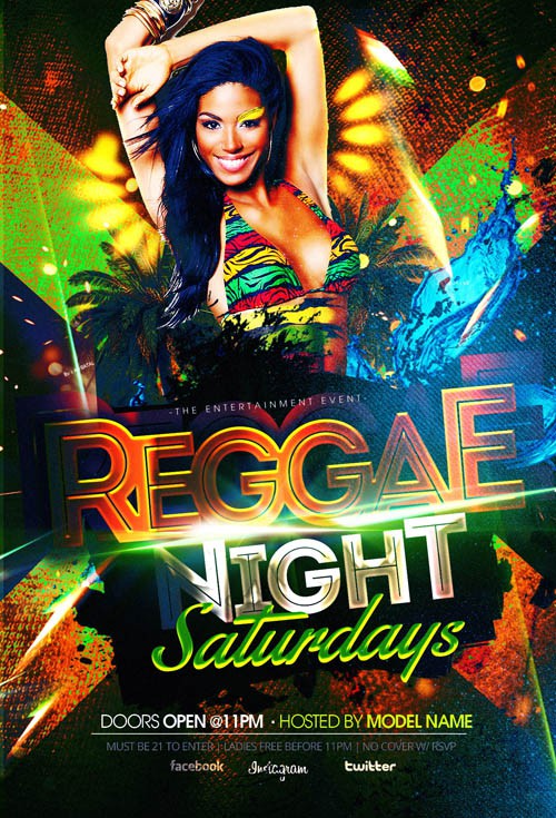 Flyer Template PSD - Reggae Nightlife 