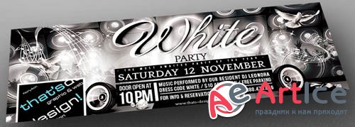 Black and White Party Flyer Template