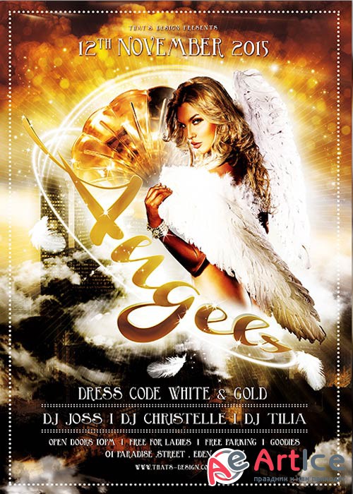 Angels Party Flyer Template + Facebook Cover