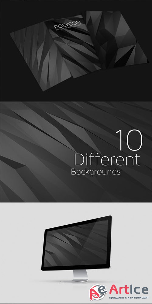 Creativemarket - Polygon Backgrounds Dark 14621