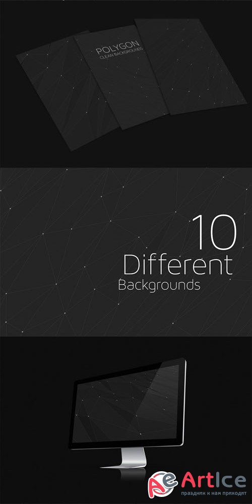 Polygon BGs Dark | Point Style V01 - Creativemarket 47802