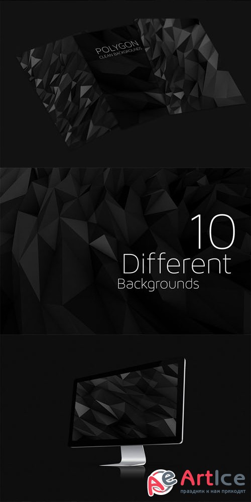 Polygon Backgrounds Dark V4 - Creativemarket 49764