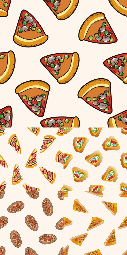 Vector Set - 5 Pizza Patterns 2