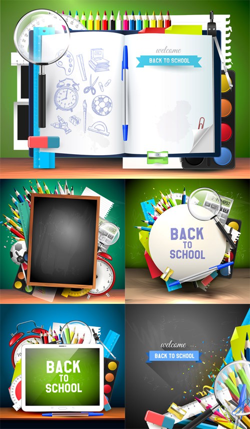 Vector Set - 5 School Supplies 