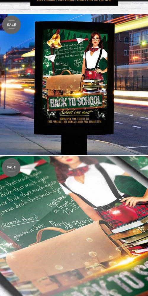 Flyer Template - Back To School Vol.3 + Facebook Cover