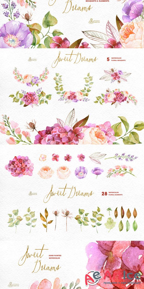 Sweet Dreams. Floral Collection - Creativemarket 291576